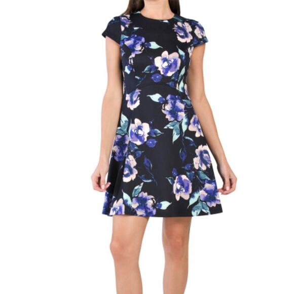 New Vince Camuto Women's Floral Print Fit & Flare Mini Dress - Picture 1 of 6